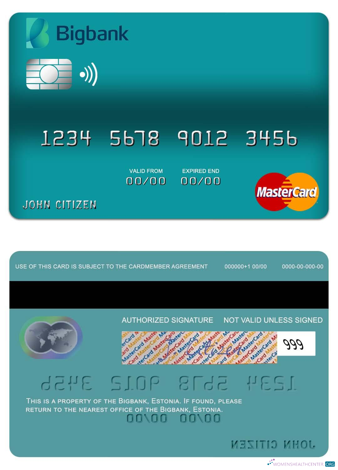 Premium Herunterladen Estland Bigbank Mastercard Photoshop Vorlage