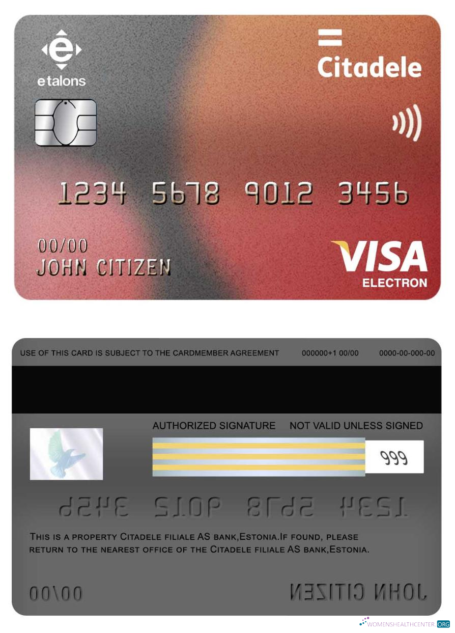 Realistische Herunterladen Estland Citadele Filiale AS Bank Visa Electron Karte Photoshop Vorlage