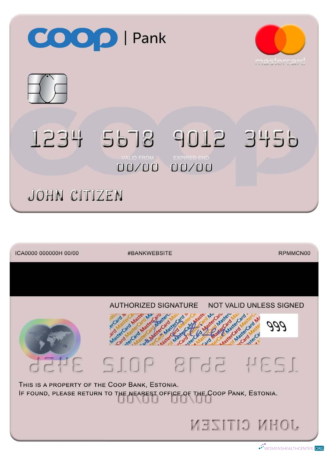 Editierbare Herunterladen Estland Coop Pank Mastercard Photoshop Vorlage