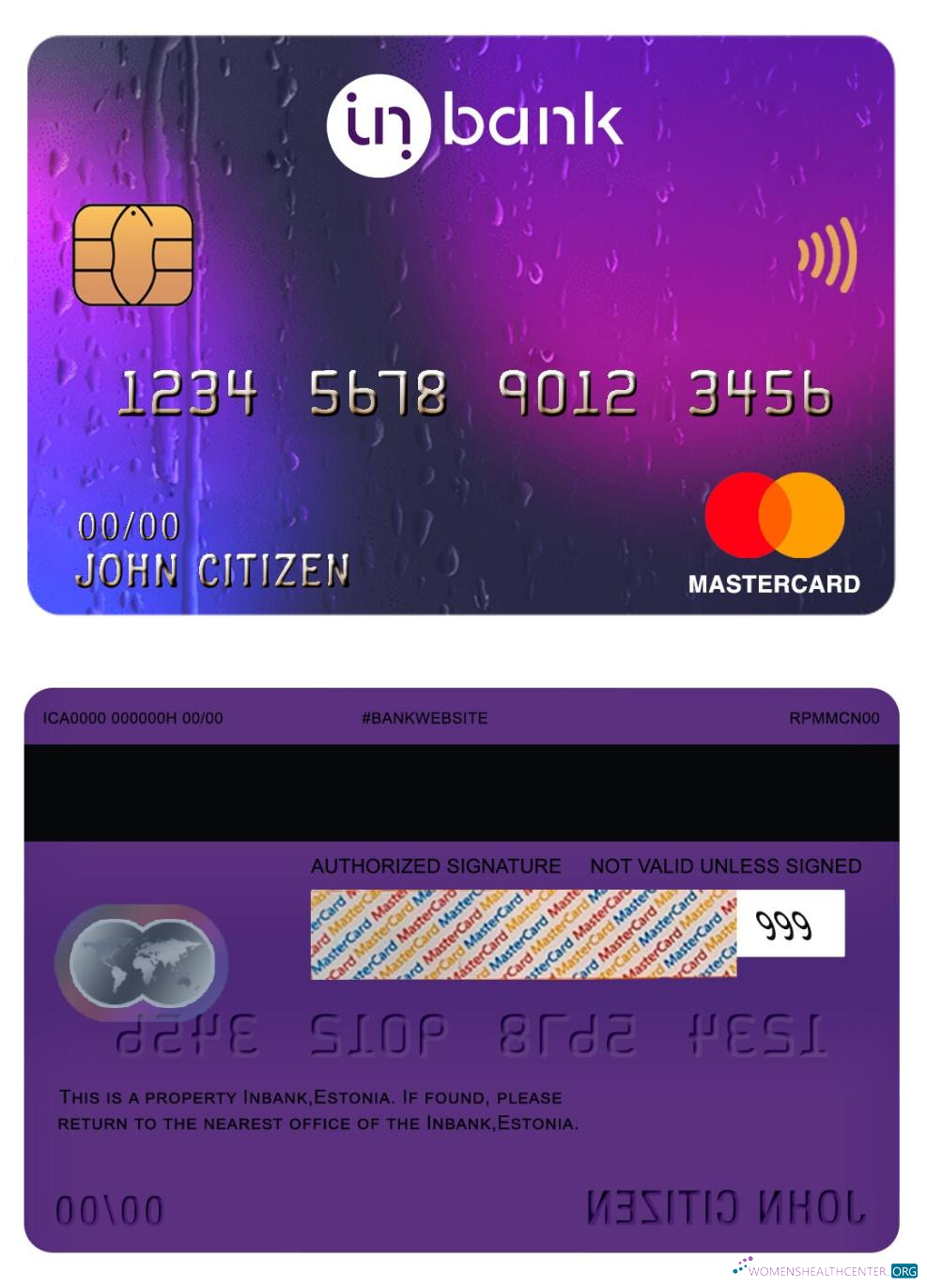 Professionelle Herunterladen Estland Inbank Mastercard Photoshop Vorlage