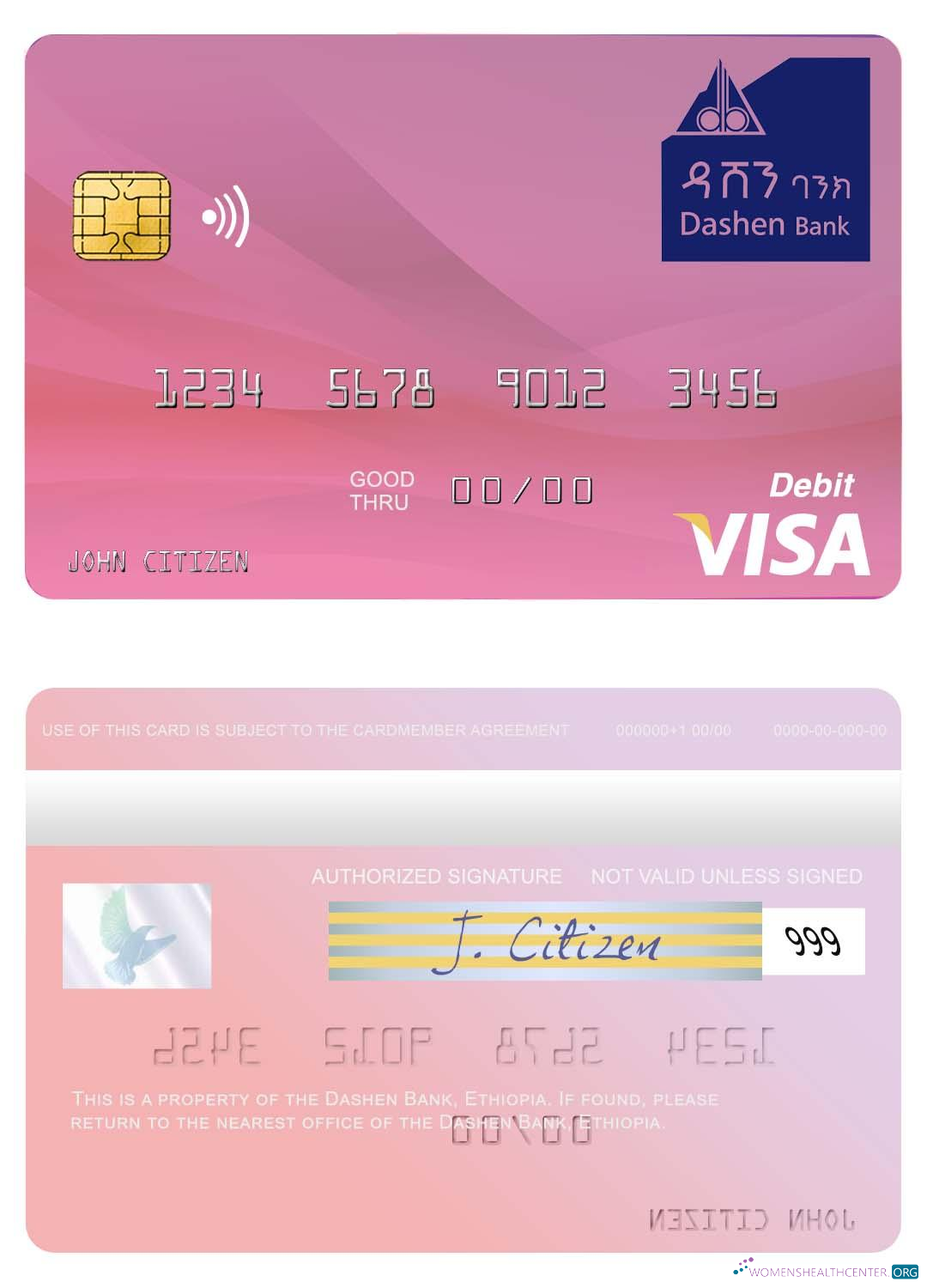 Premium Herunterladen Äthiopien Dashen Bank Visa Debit Karte Photoshop Vorlage