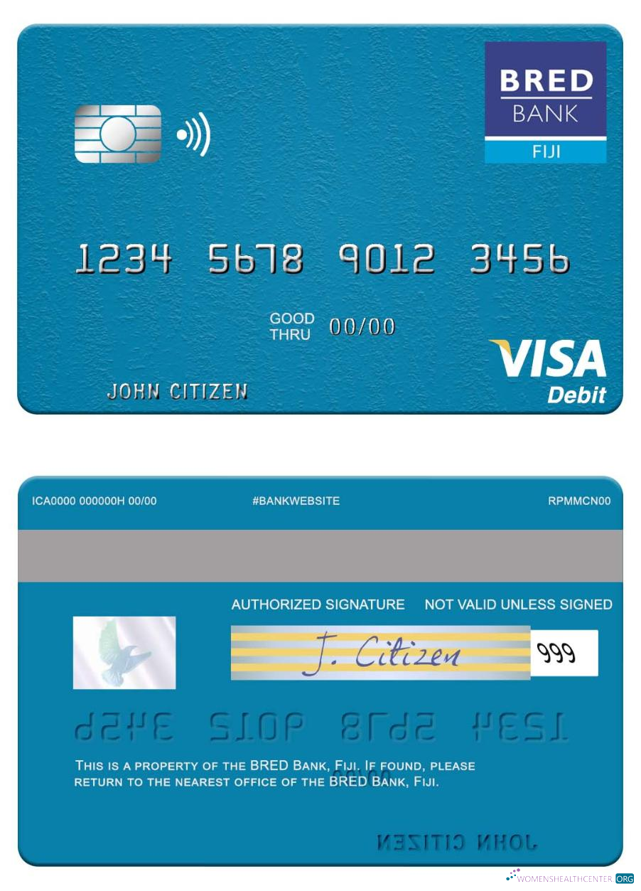 Premium Herunterladen Fiji BRED Bank Visa Debit Karte Photoshop Vorlage