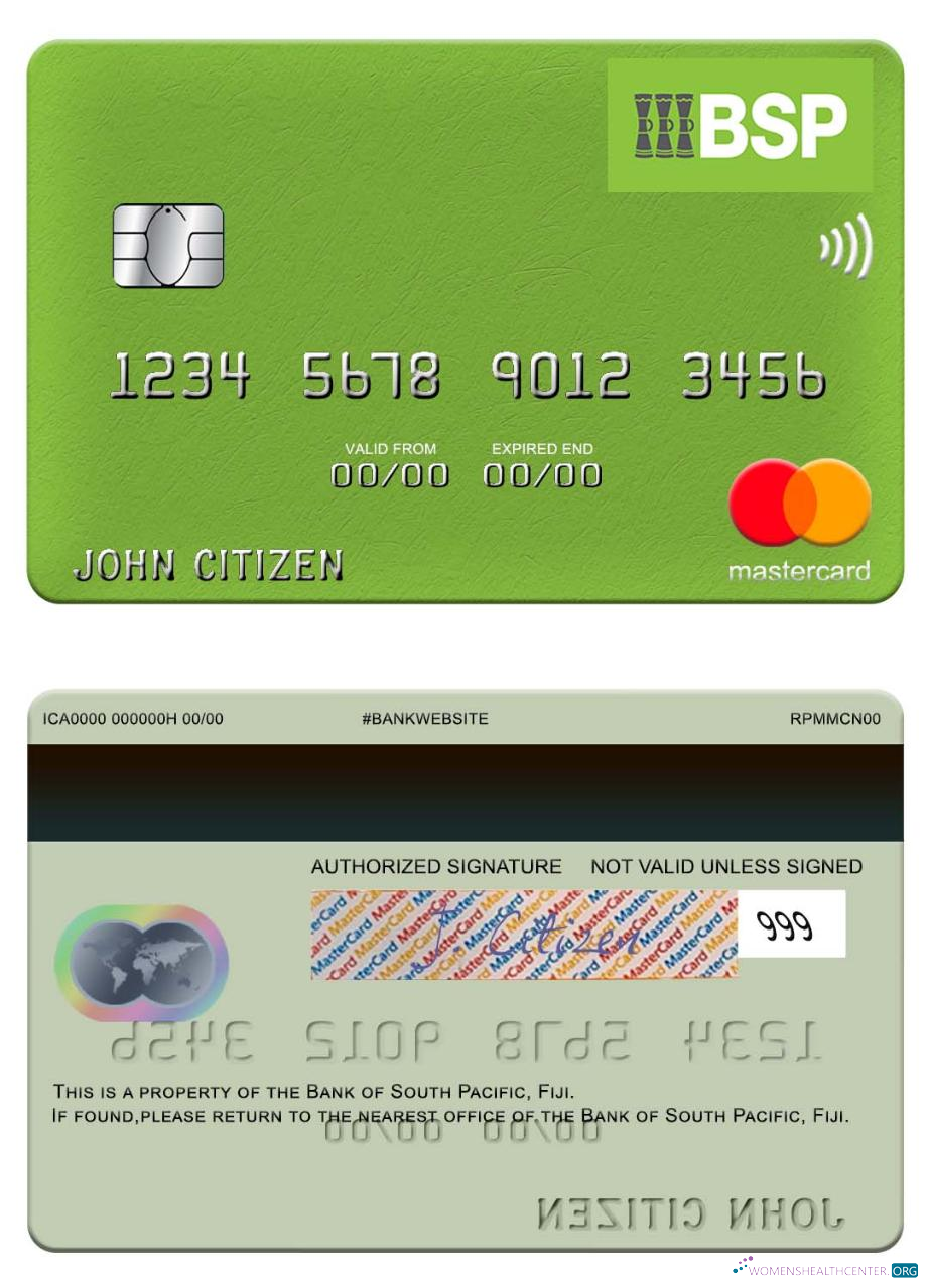 Hochwertige Herunterladen Fiji Bank von Süd Pacific Mastercard Photoshop Vorlage