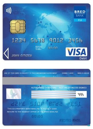 Hochwertige Herunterladen Fiji Bred Bank Visa Karte Photoshop Vorlage