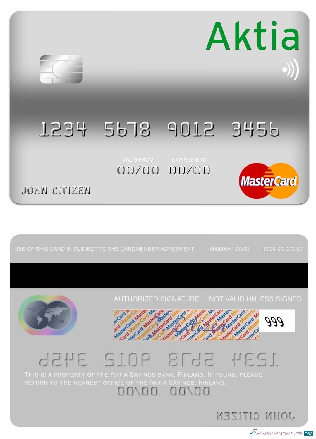 Professionelle Herunterladen Finnland Aktia Sparkonto Bank Mastercard Photoshop Vorlage