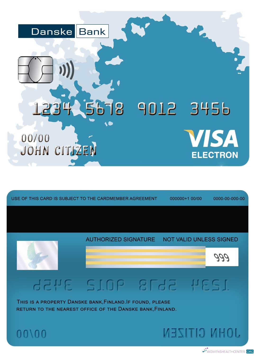 Editierbare Herunterladen Finnland Danske Bank Visa Electron Karte Photoshop Vorlage