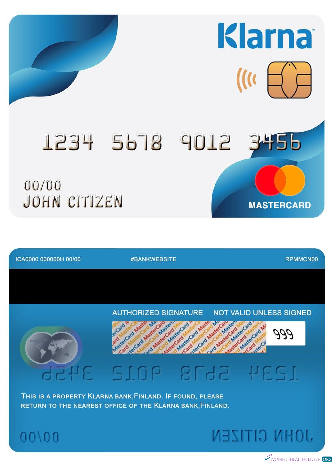 Premium Herunterladen Finnland Klarna Bank Mastercard Photoshop Vorlage