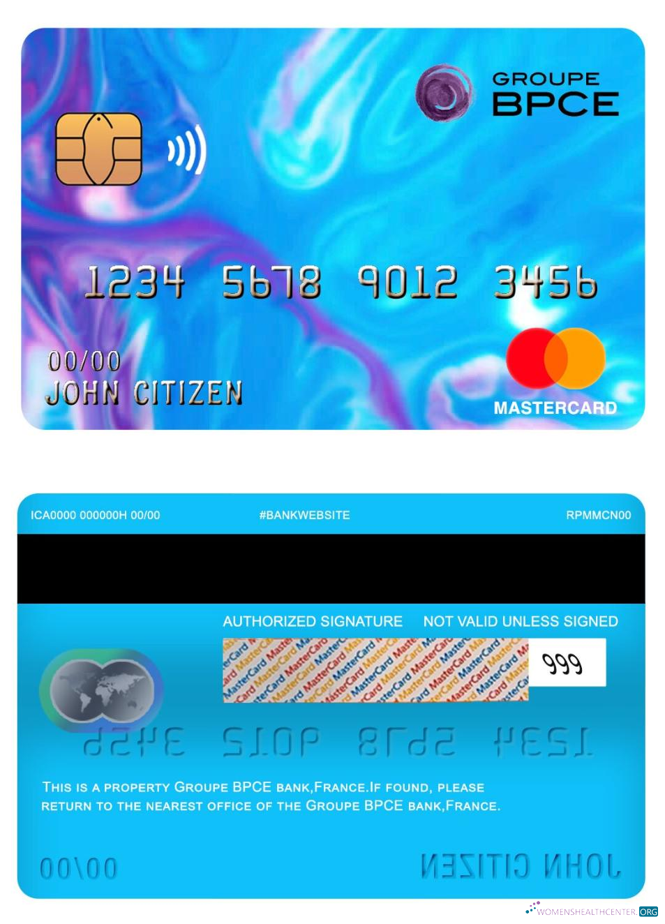 Realistische Herunterladen Frankreich Groupe BPCE Bank Mastercard Photoshop Vorlage
