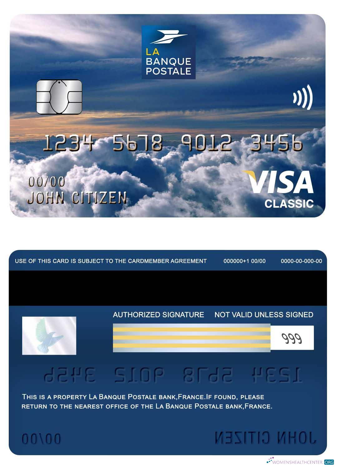 Hochwertige Herunterladen Frankreich La Banque Postale Bank Visa Classic Karte Photoshop Vorlage