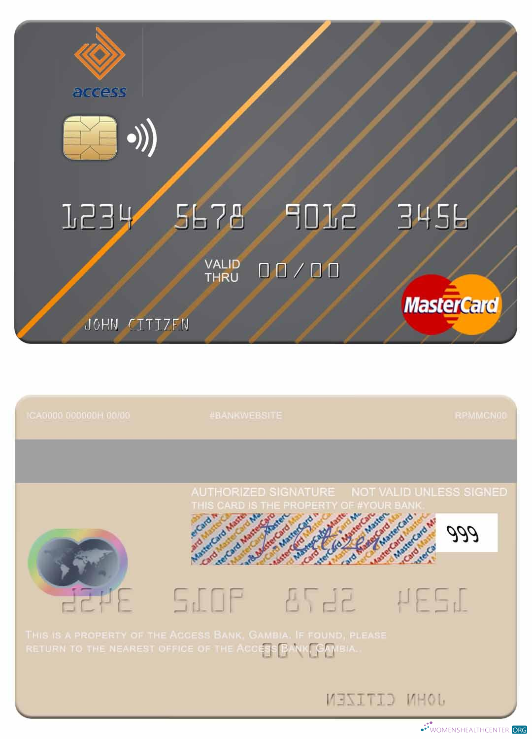 Professionelle Herunterladen Gambia Access Bank Mastercard Photoshop Vorlage