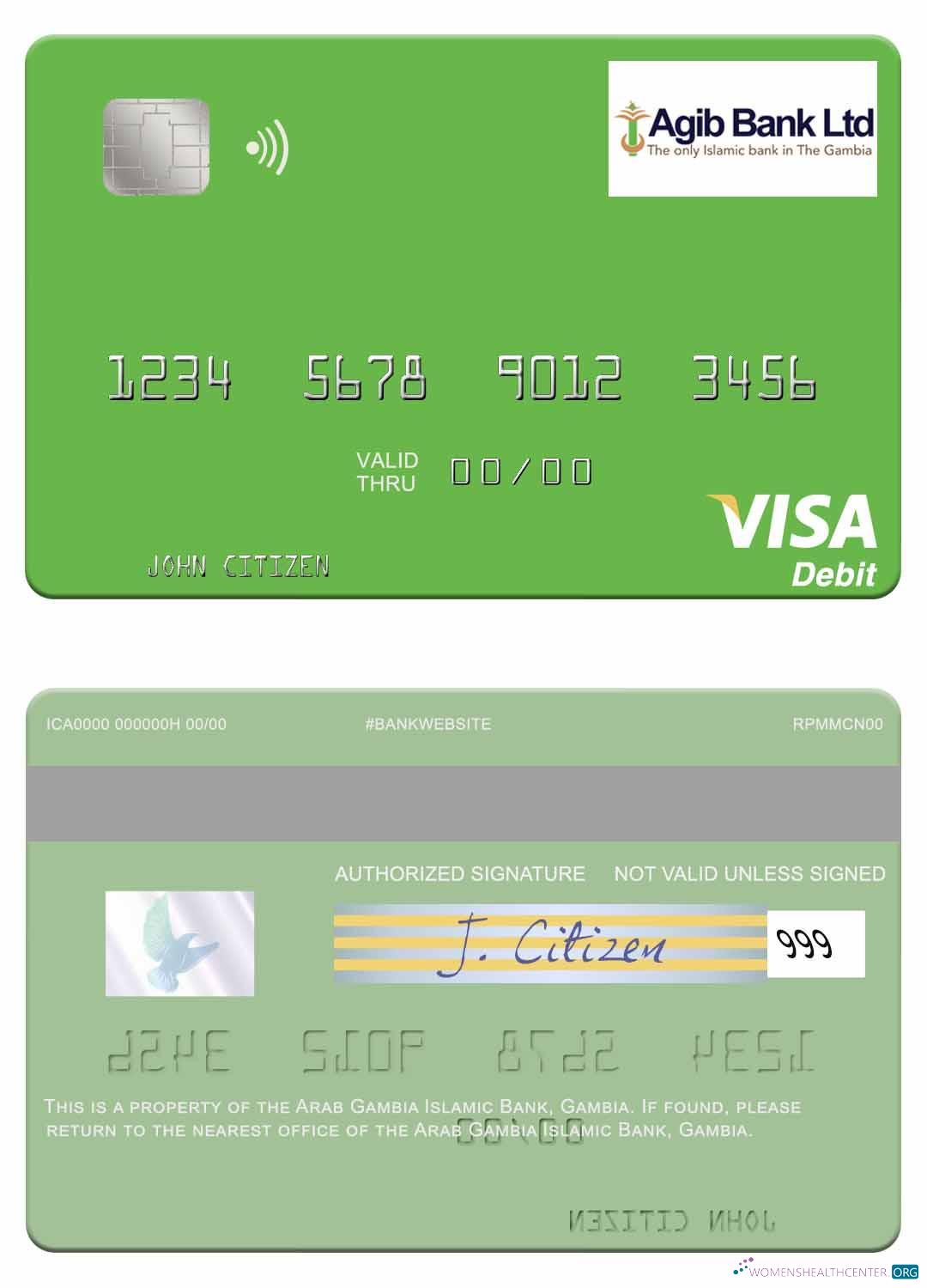 Hochwertige Herunterladen Gambia Arab Gambia Islamisch Bank Visa Debit Karte Photoshop Vorlage