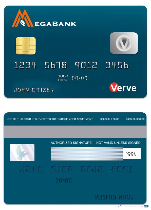 Professionelle Herunterladen Gambia MegaBank Verve Karte Photoshop Vorlage