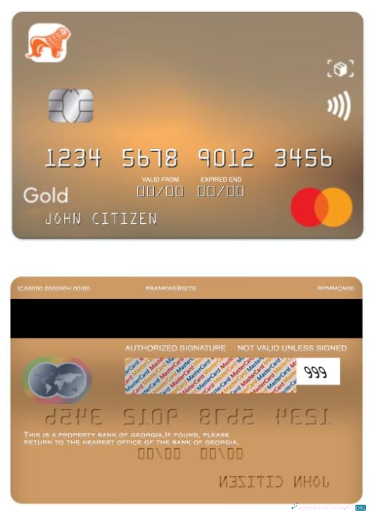 Premium Herunterladen Georgien Bank von Georgien Gold Mastercard Photoshop Vorlage