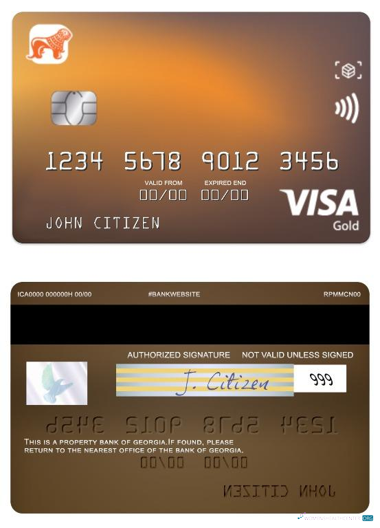 Premium Herunterladen Georgien Bank von Georgien Visa Gold Karte Photoshop Vorlage