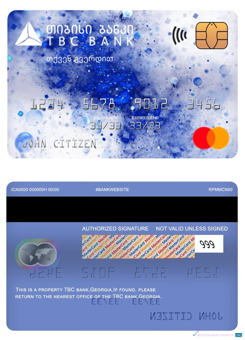 Professionelle Herunterladen Georgien TBC Bank Mastercard Photoshop Vorlage
