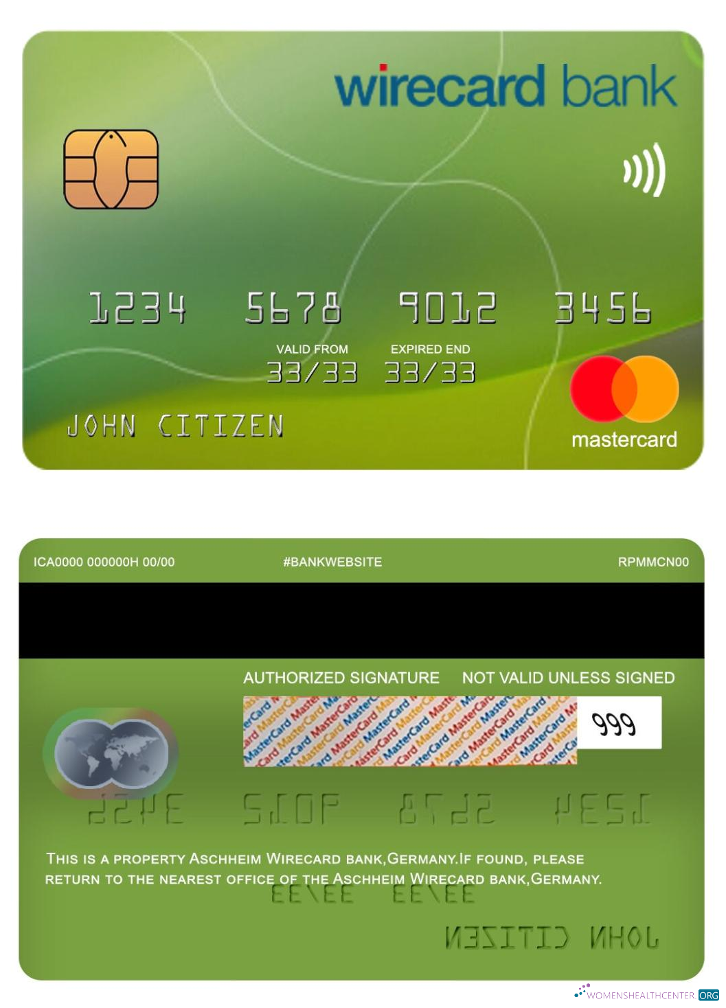 Hochwertige Herunterladen Deutschland Aschheim Wirecard Bank Mastercard Photoshop Vorlage