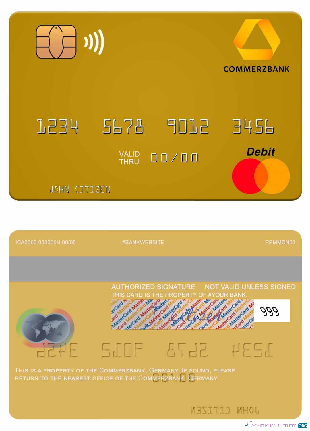 Professionelle Herunterladen Deutschland Commerz Bank Mastercard Photoshop Vorlage