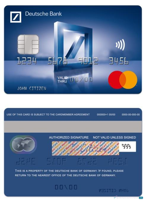 Premium Herunterladen Deutschland Deutsche Bank Standart Mastercard Photoshop Vorlage