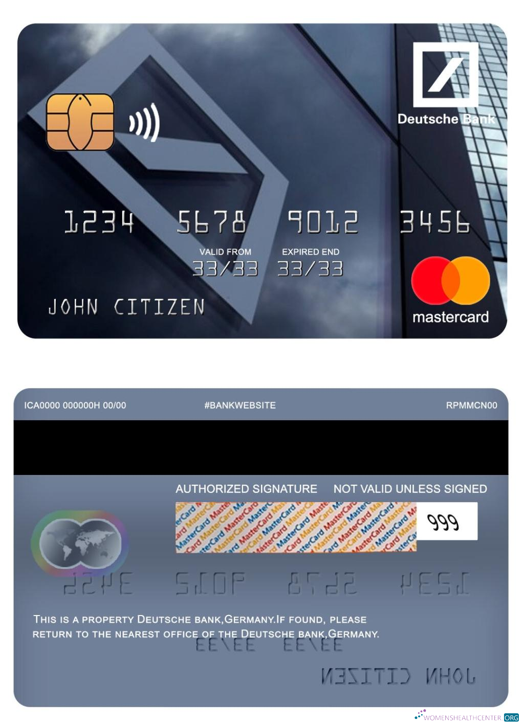 Premium Herunterladen Deutschland Deutsche Bank Mastercard Photoshop Vorlage
