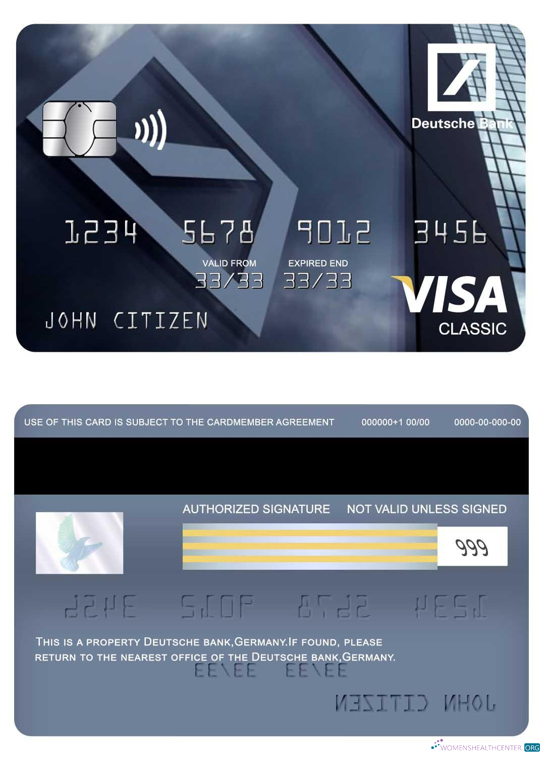 Premium Herunterladen Deutschland Deutsche Bank Visa Classic Karte Photoshop Vorlage