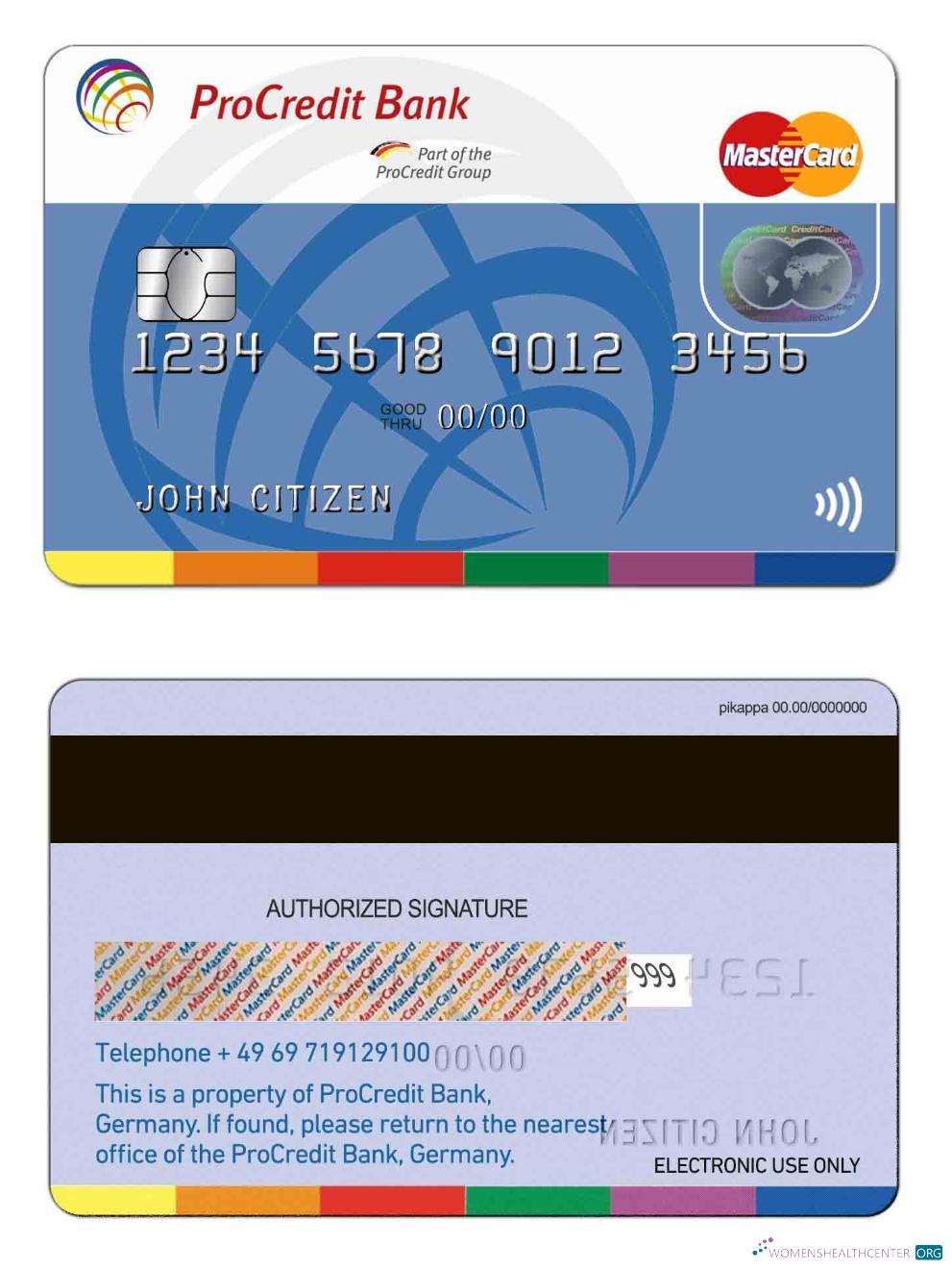 Hochwertige Herunterladen Deutschland ProCredit Bank MasterCard Photoshop Vorlage