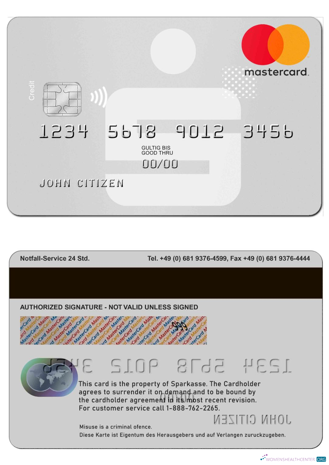 Realistische Herunterladen Deutschland Sparkasse MasterCard Photoshop Vorlage