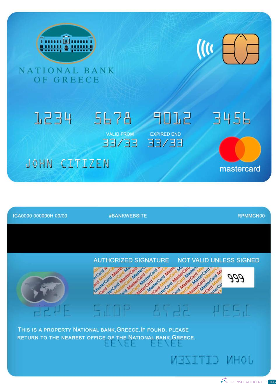 Premium Herunterladen Griechenland National Bank Mastercard Photoshop Vorlage