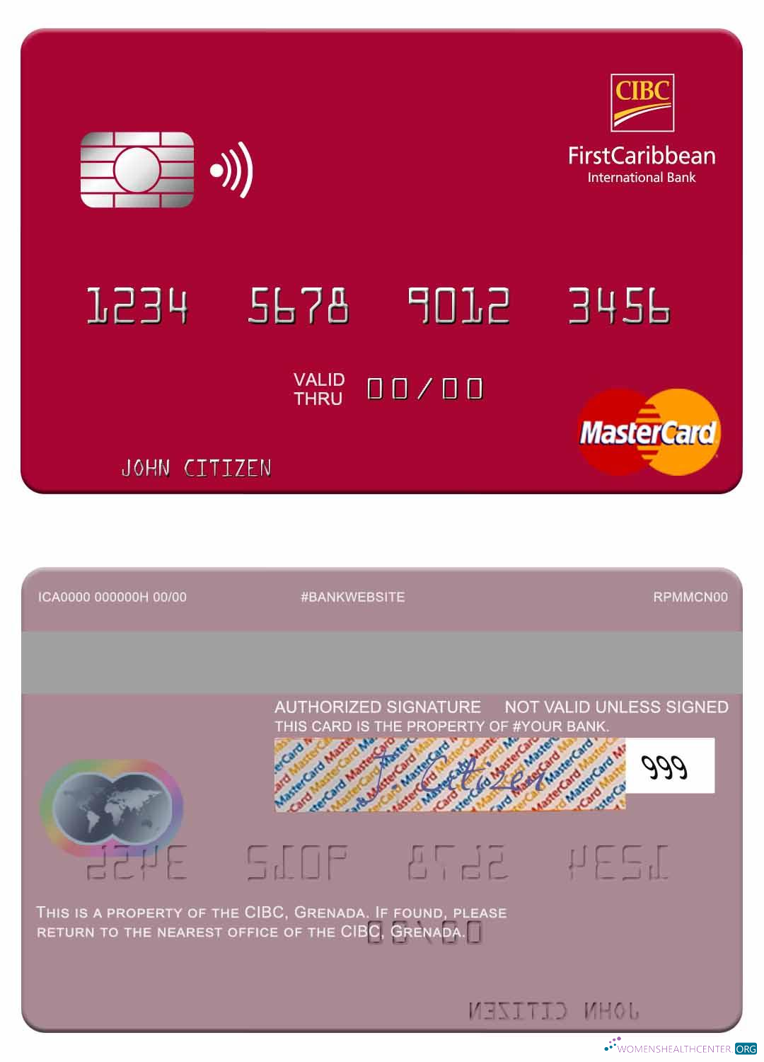 Hochwertige Herunterladen Grenada CBIC Mastercard Photoshop Vorlage