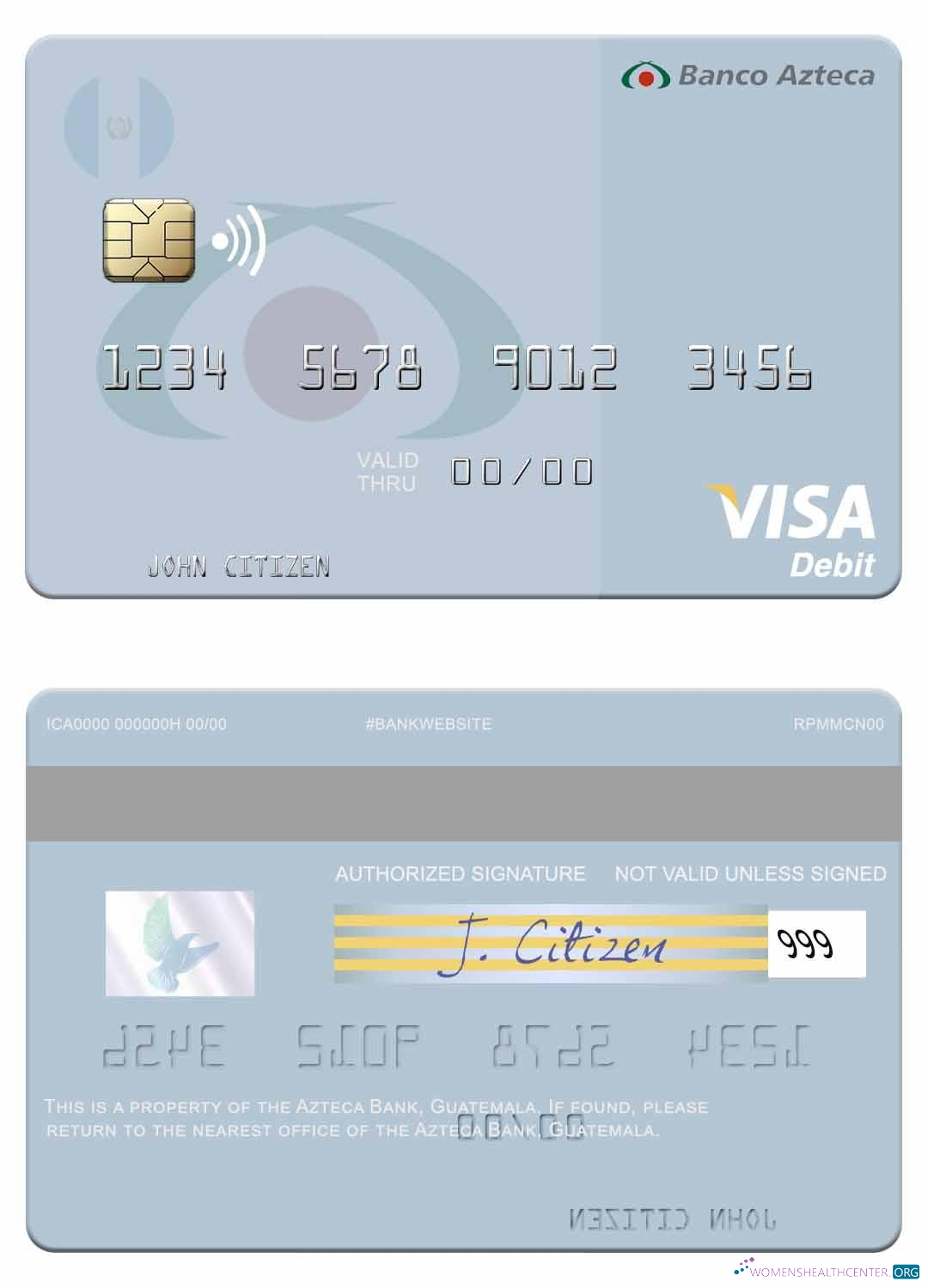 Premium Herunterladen Guatemala Azteca Bank Visa Debit Karte Photoshop Vorlage
