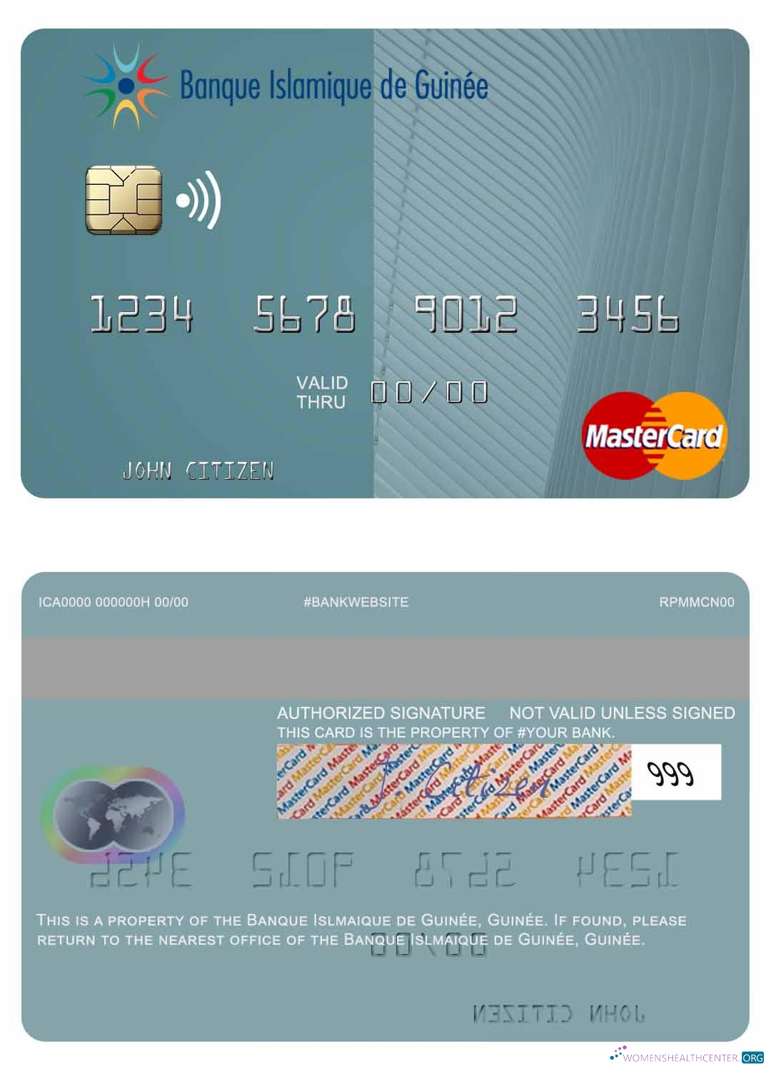 Professionelle Herunterladen Guinea Banque Islmaique de Guinée Mastercard Photoshop Vorlage