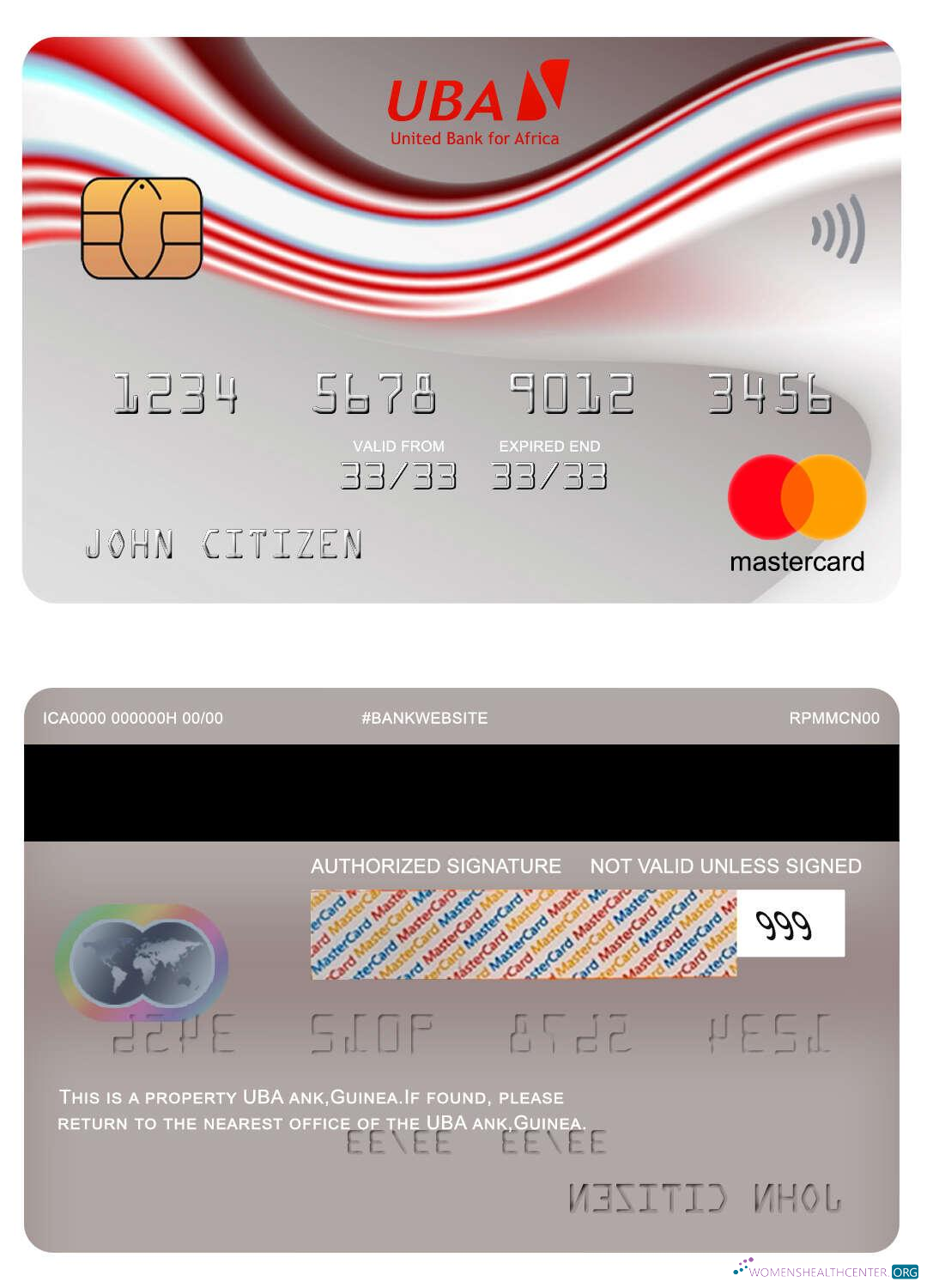 Premium Herunterladen Guinea UBA Bank Mastercard Photoshop Vorlage