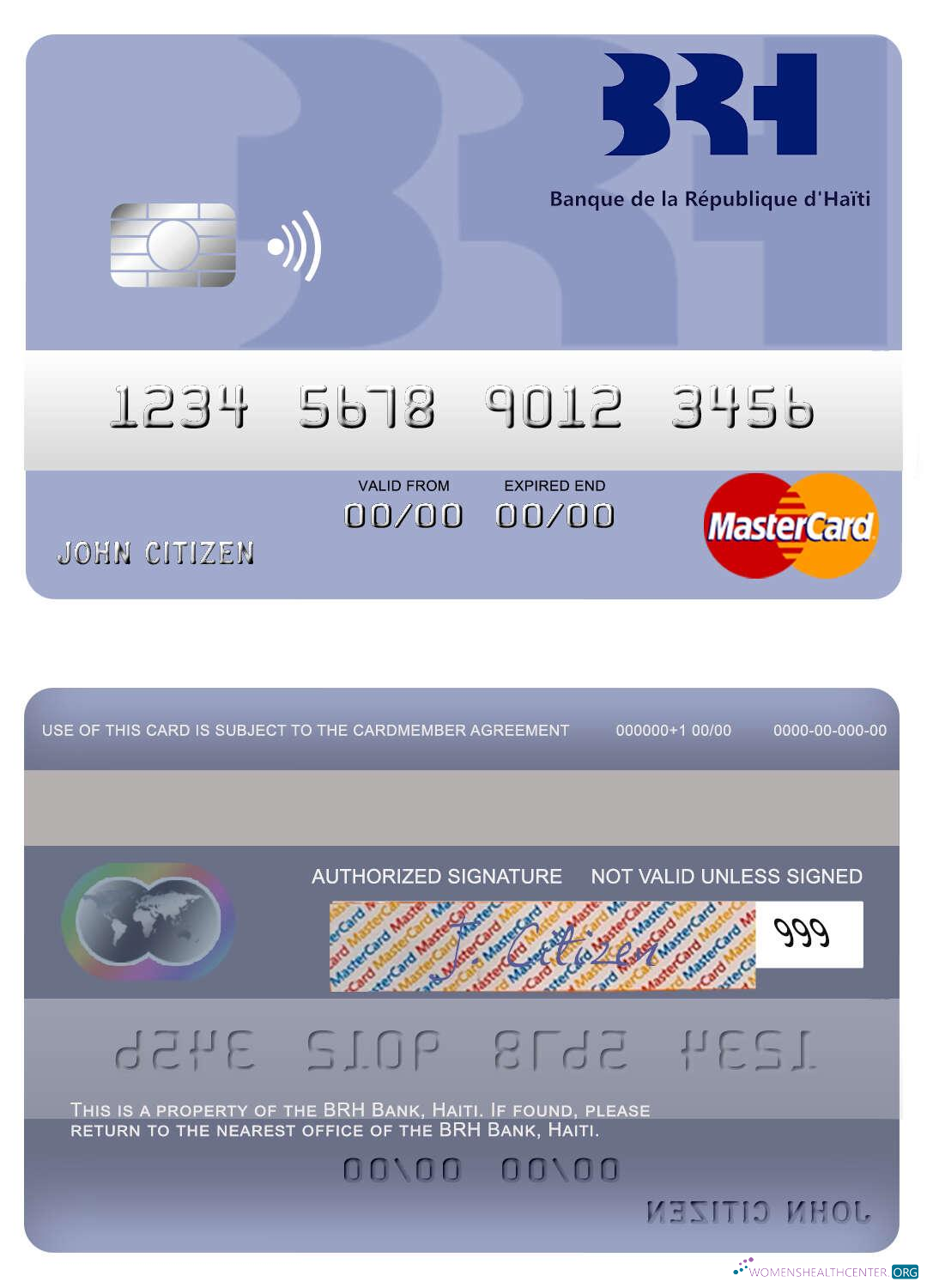 Professionelle Herunterladen Haiti BRH Bank Mastercard Photoshop Vorlage