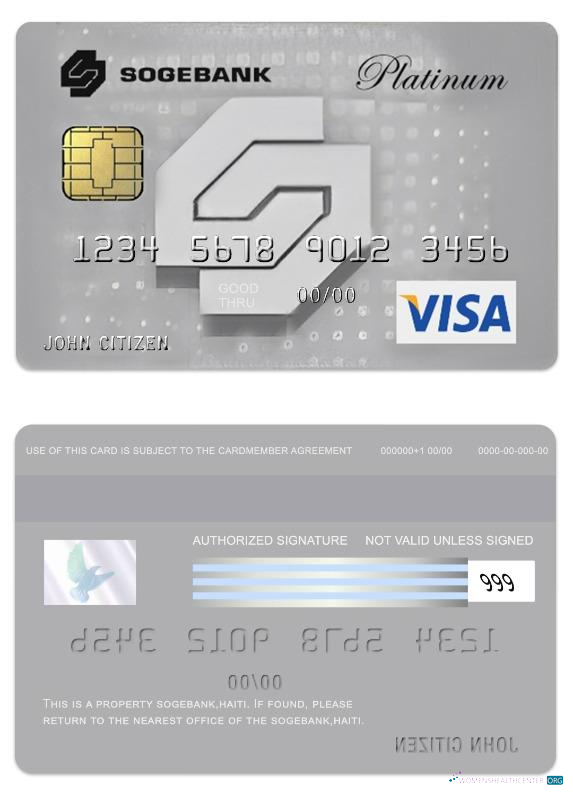 Professionelle Herunterladen Haiti SogeBank Visa Platin Karte Photoshop Vorlage