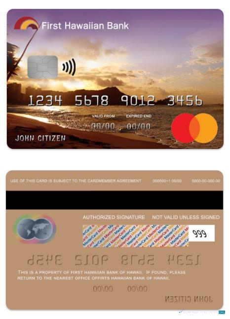 Hochwertige Herunterladen Hawaii Heritage Kredit Mastercard Photoshop Vorlage