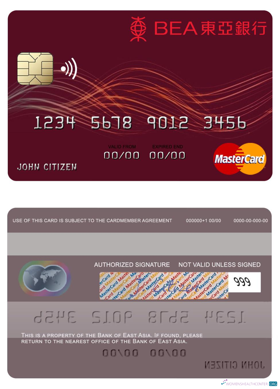 Premium Herunterladen Hong Kong Bank von Ost Asia Mastercard Photoshop Vorlage