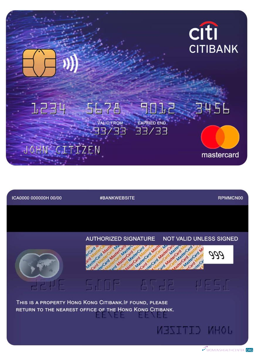 Editierbare Herunterladen Hong Kong Citibank Bank Mastercard Photoshop Vorlage