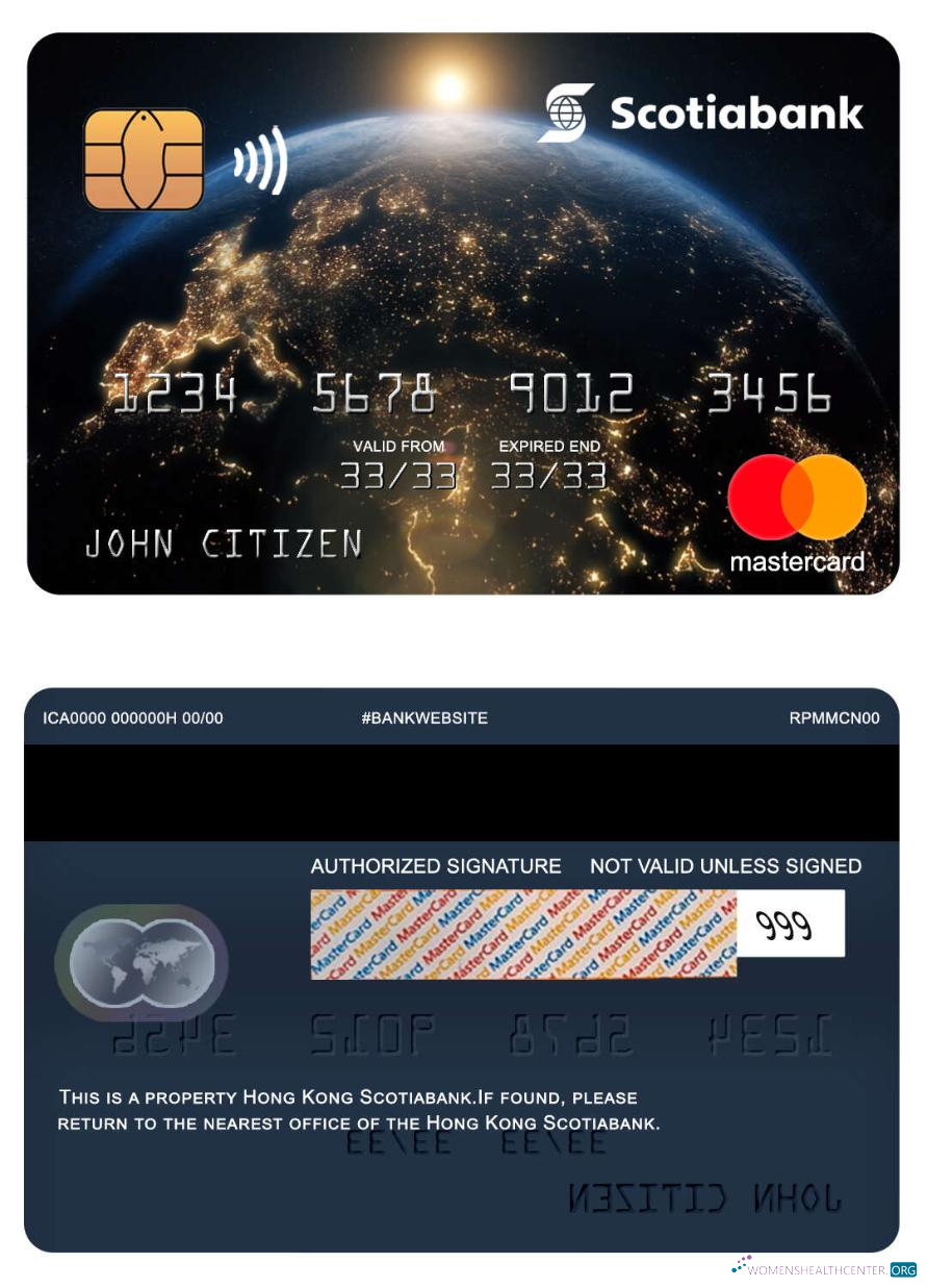Premium Herunterladen Hong Kong Scotiabank Bank Mastercard Photoshop Vorlage