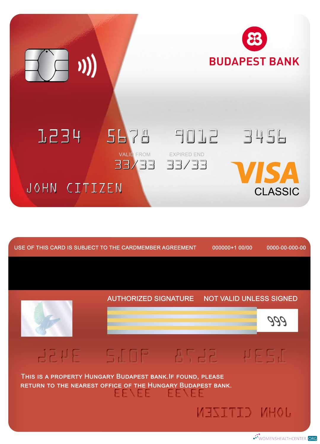 Professionelle Herunterladen Ungarn Budapest Bank Visa Classic Karte Photoshop Vorlage
