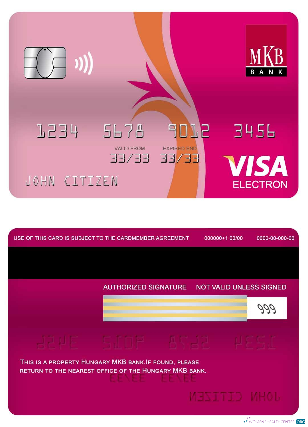 Premium Herunterladen Ungarn MKB Bank Visa Electron Karte Photoshop Vorlage