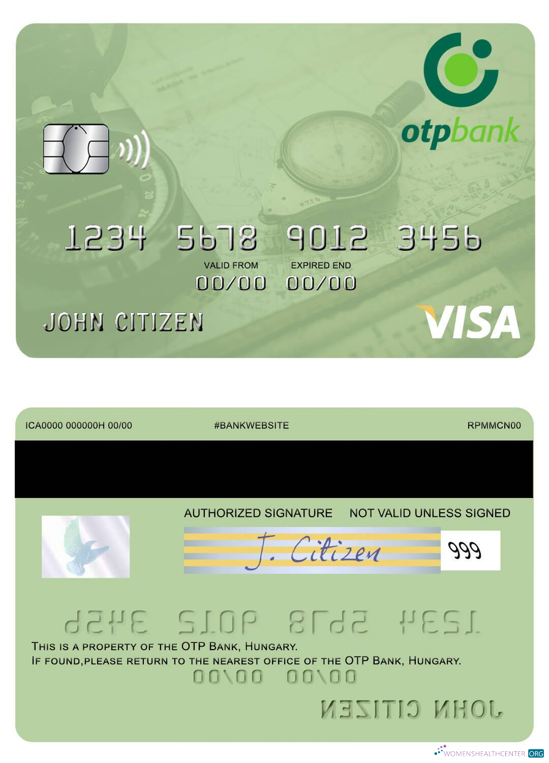 Hochwertige Herunterladen Ungarn OTP Bank Visa Karte Photoshop Vorlage