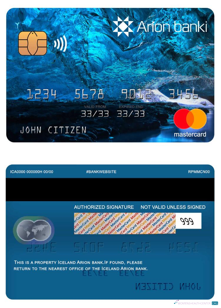 Professionelle Herunterladen Insel Arion Bank Mastercard Photoshop Vorlage