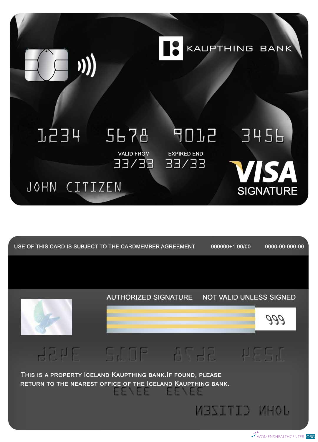 Premium Herunterladen Insel Kaupthing Bank Visa Signature Karte Photoshop Vorlage
