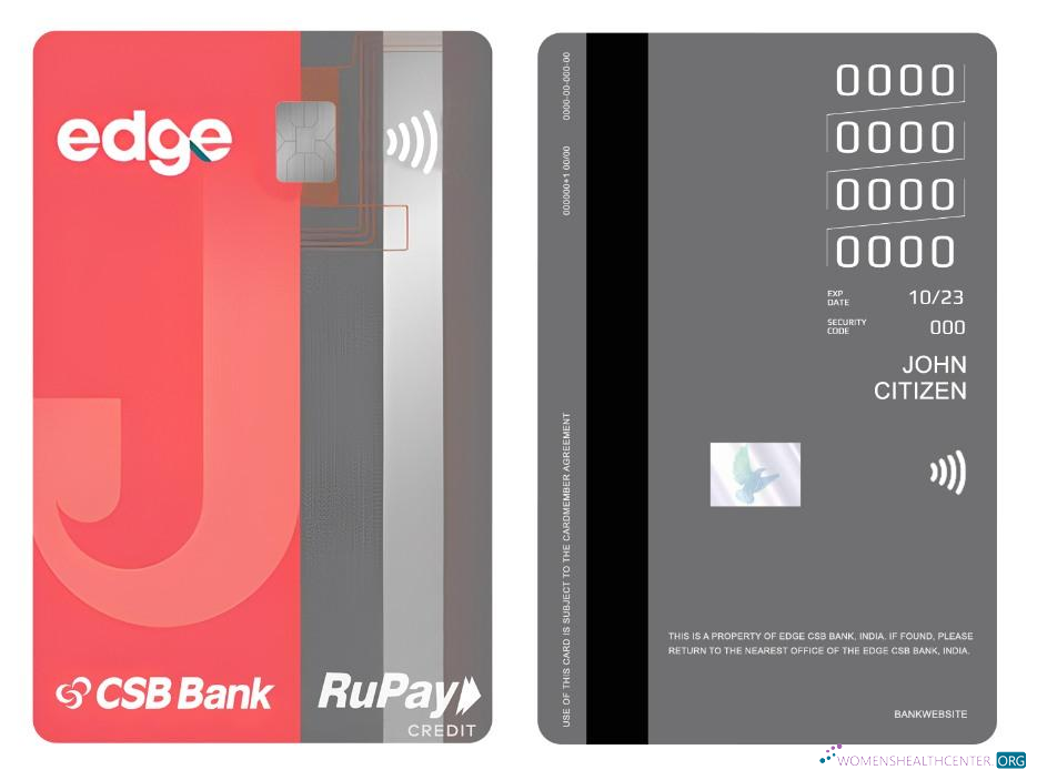 Premium Herunterladen Indien Edge CSB Bank RuPay Kredit Vertical Karte Photoshop Vorlage