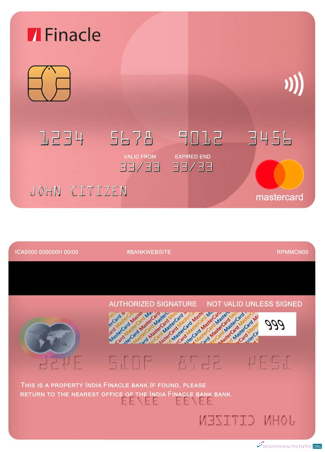 Premium Herunterladen Indien Finacle Bank Mastercard Photoshop Vorlage