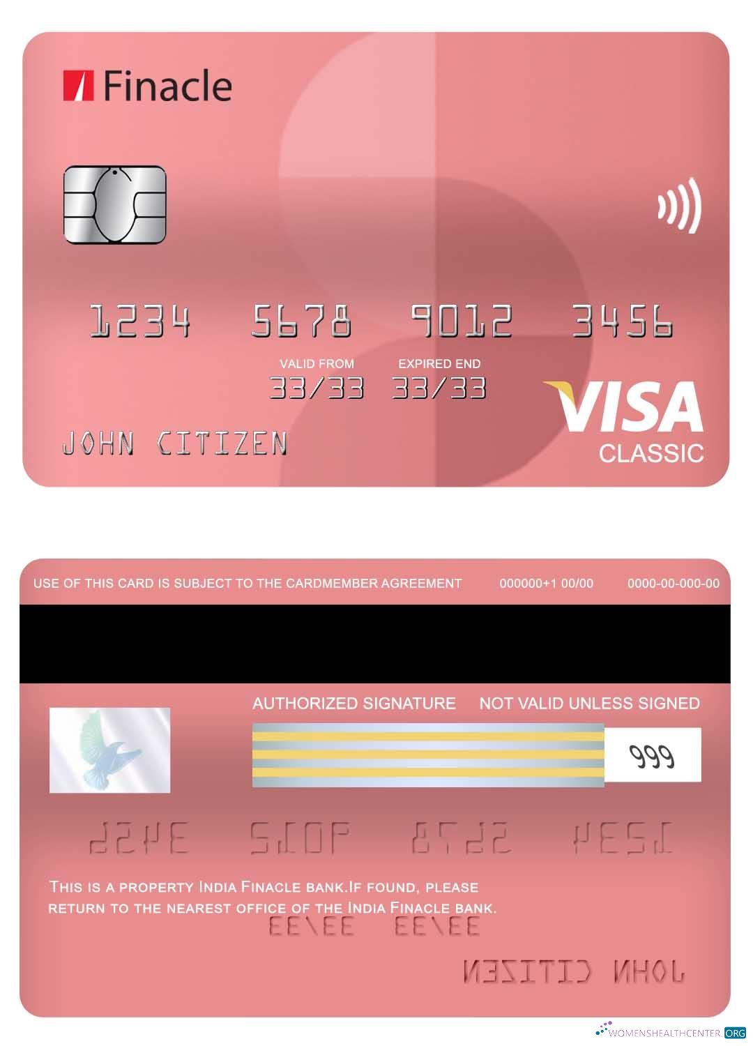 Professionelle Herunterladen Indien Finacle Bank Visa Classic Karte Photoshop Vorlage