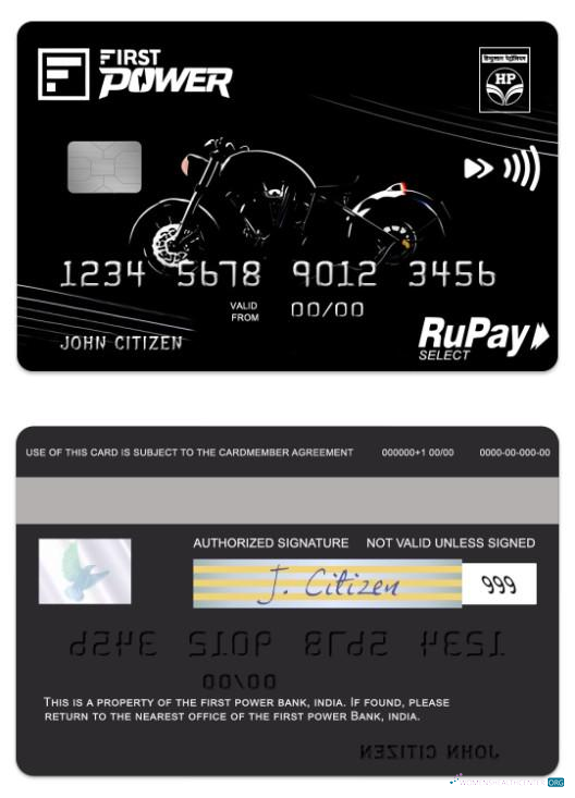 Professionelle Herunterladen Indien IDFC Erste Power RuPay Kredit Karte Photoshop Vorlage
