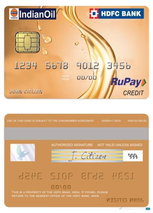 Premium Herunterladen Indien IndianOil HDFC Bank RuPay Kredit Karte Photoshop Vorlage