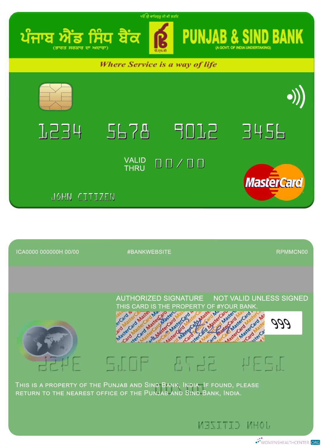 Premium Herunterladen Indien Punjab und Sind Bank Mastercard Photoshop Vorlage