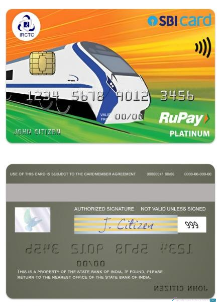 Realistische Herunterladen Indien Staatlich Bank von Indien IRCTC SBI RuPay Platin Karte Photoshop Vorlage