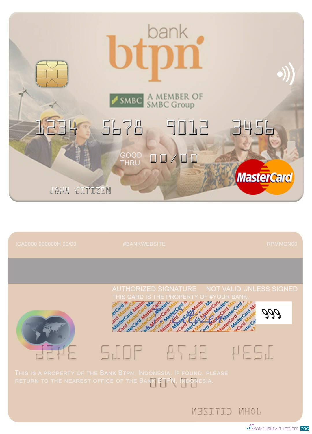 Realistische Herunterladen Indonesien Bank BTPN Mastercard Photoshop Vorlage